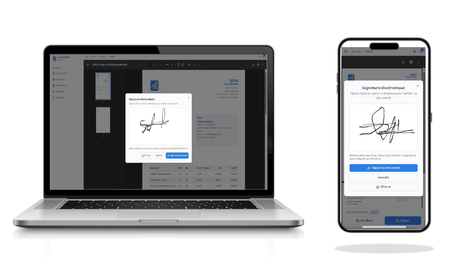 Signatures sécurisées intégrées